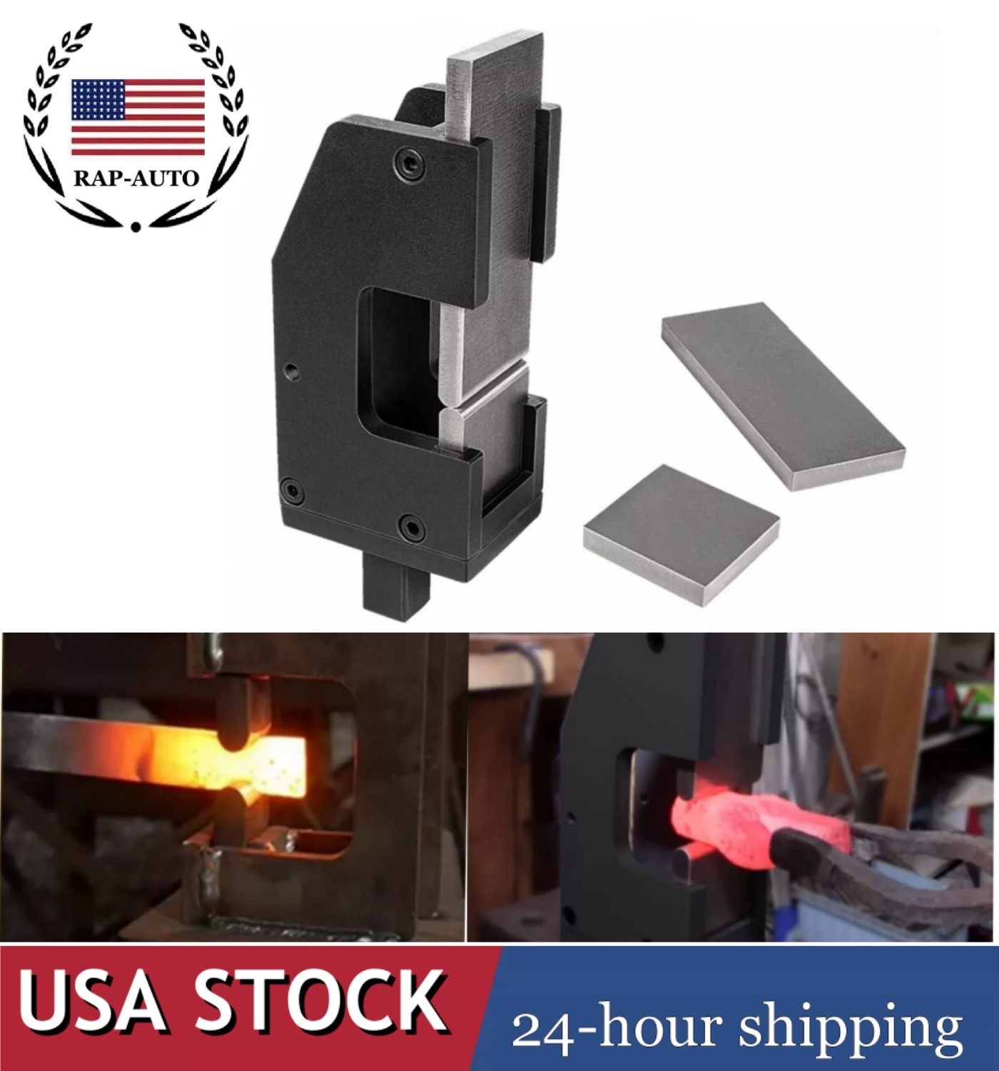 G2 Slash Fullering Tool Blacksmith Guillotine w/Flat Dies Round/Square Shoulders