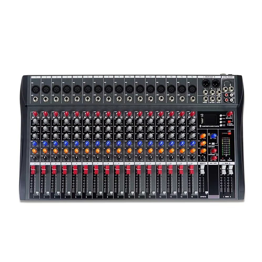 Professional 16-Channel Audio Mixer and DJ Controller for Studio Recording