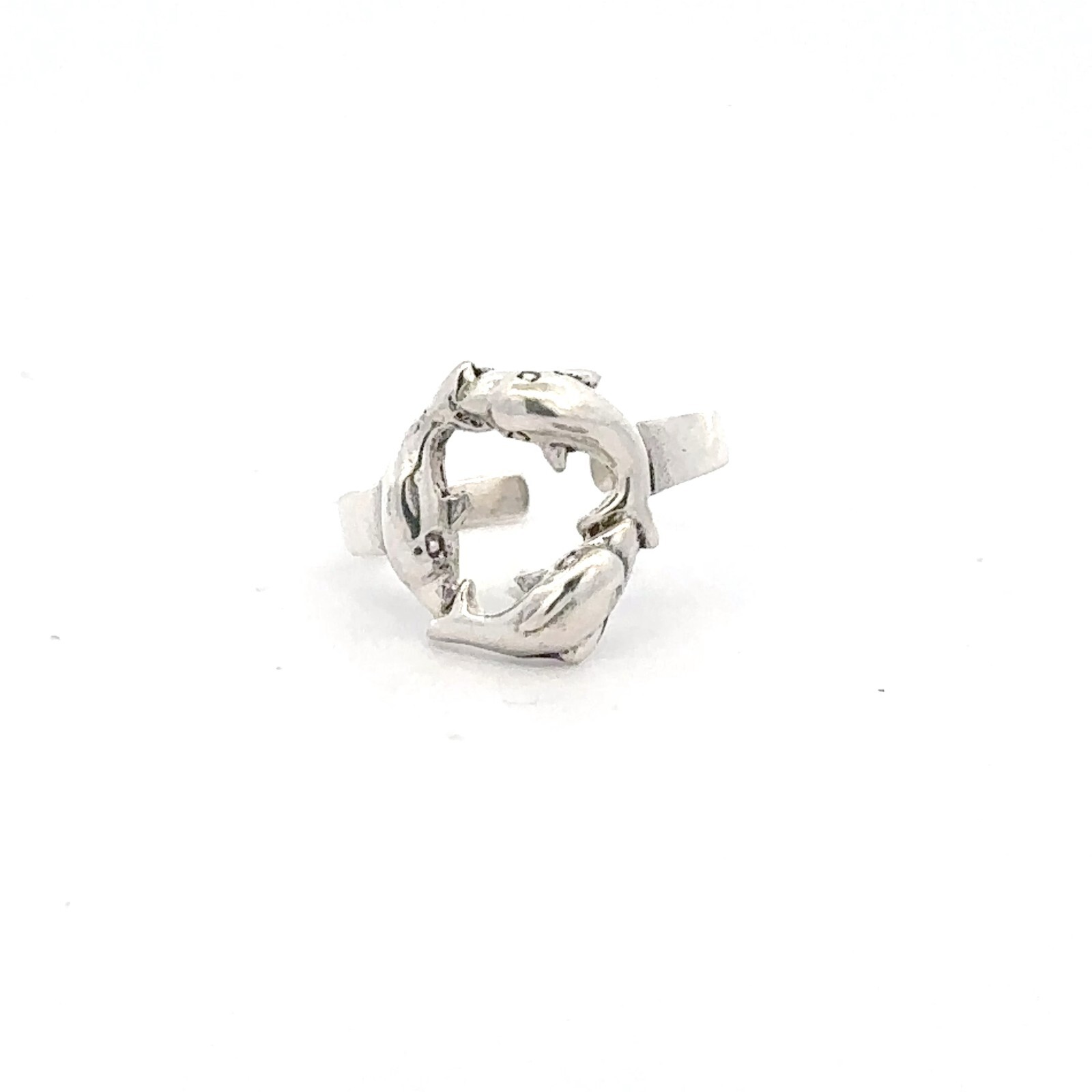 Sterling Silver Triple Dolphin Toe Ring Adjustable Size