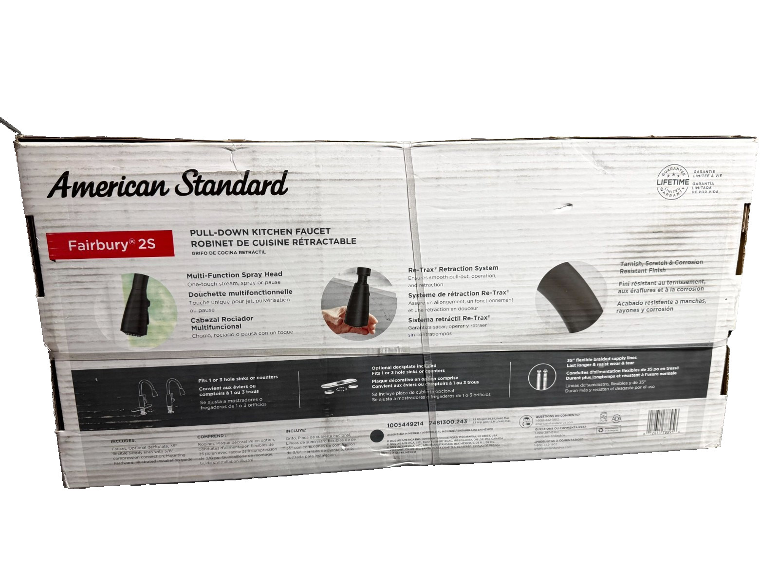 American Standard Fairbury 2S Single-Handle Pull-Down Kitchen Faucet Matte Black