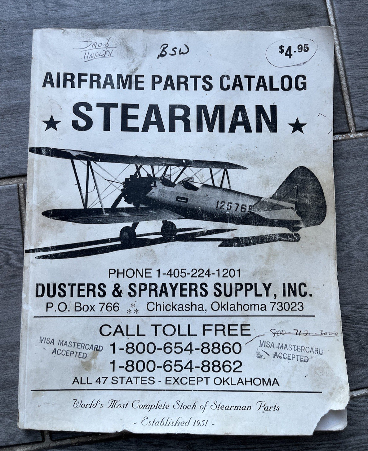 Stearman Airframe parts catalog Dusters and Sprayers Supply Vintage    Read