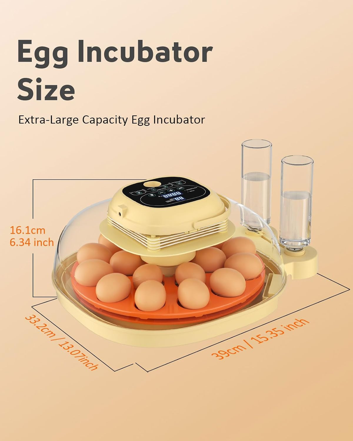 18 Egg Incubator for Hatching Eggs with Automatic Turning, Digital Temperature &