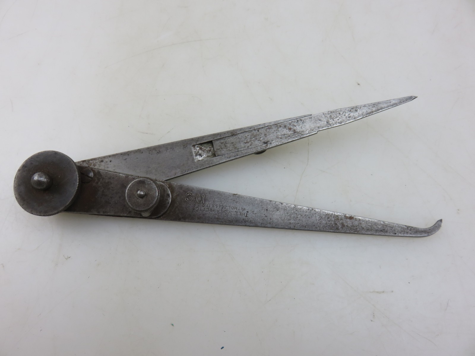 L.S. Starrett Lock Joint Hermaphrodite Caliper 6" Flat Legs Vintage Made In USA