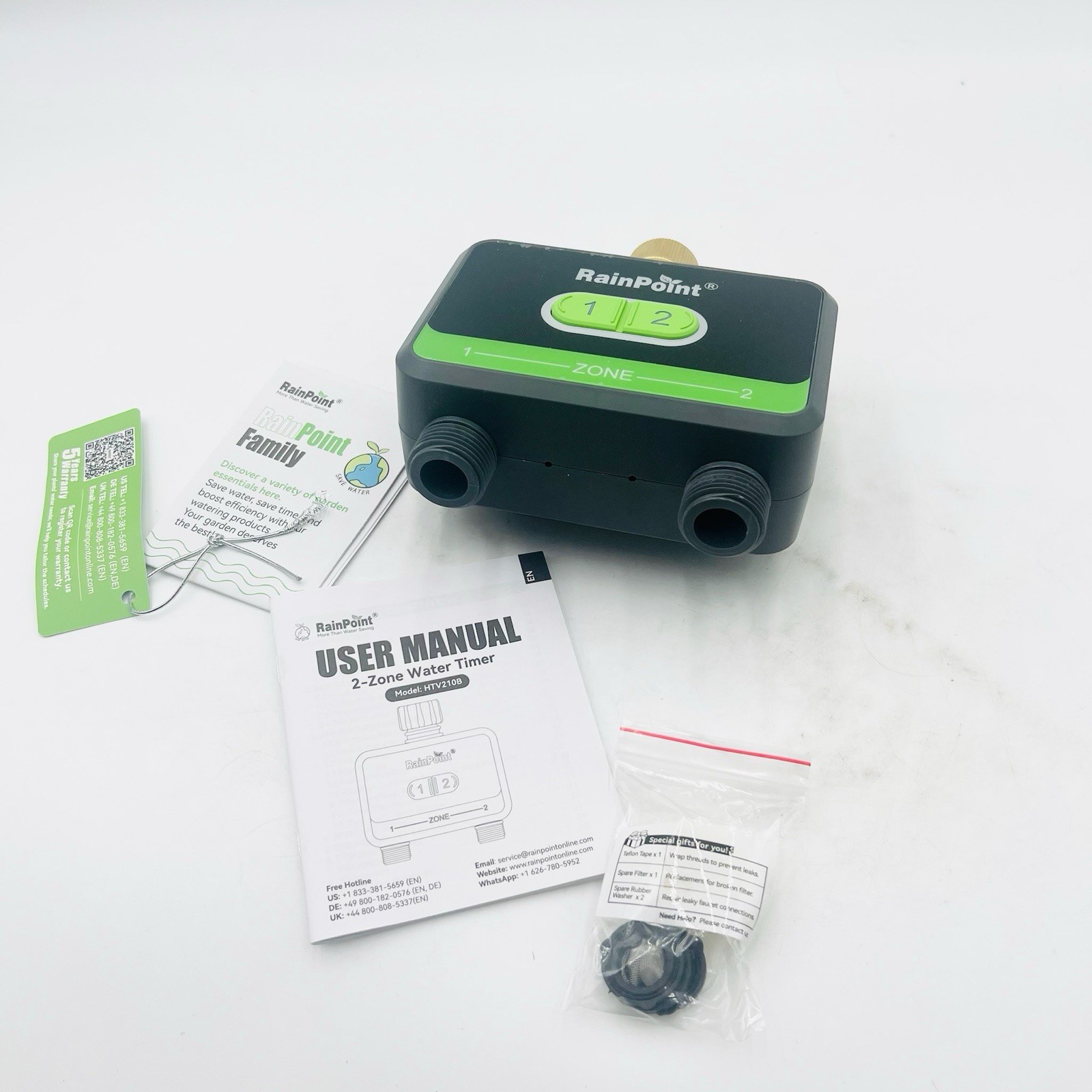 RAINPOINT 2-Zone Water Timer with Hub Model No. HTV210B
