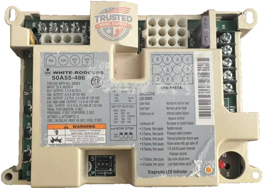 50A55-486 GUARANTEED OEM PART TESTED & WORKING Furnace Control Circuit Board