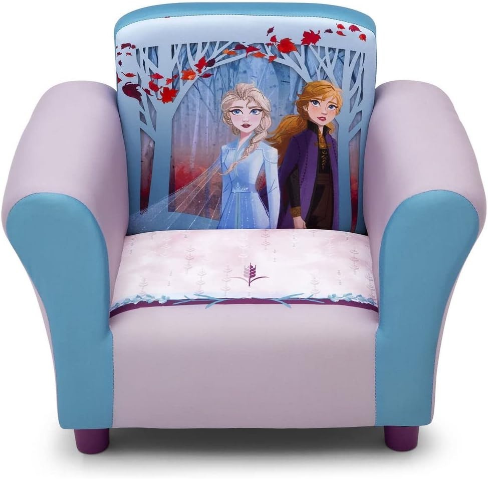 Kids Lounger Chair Frozen II Upholstered Armchair Elsa Anna Toddler Furniture
