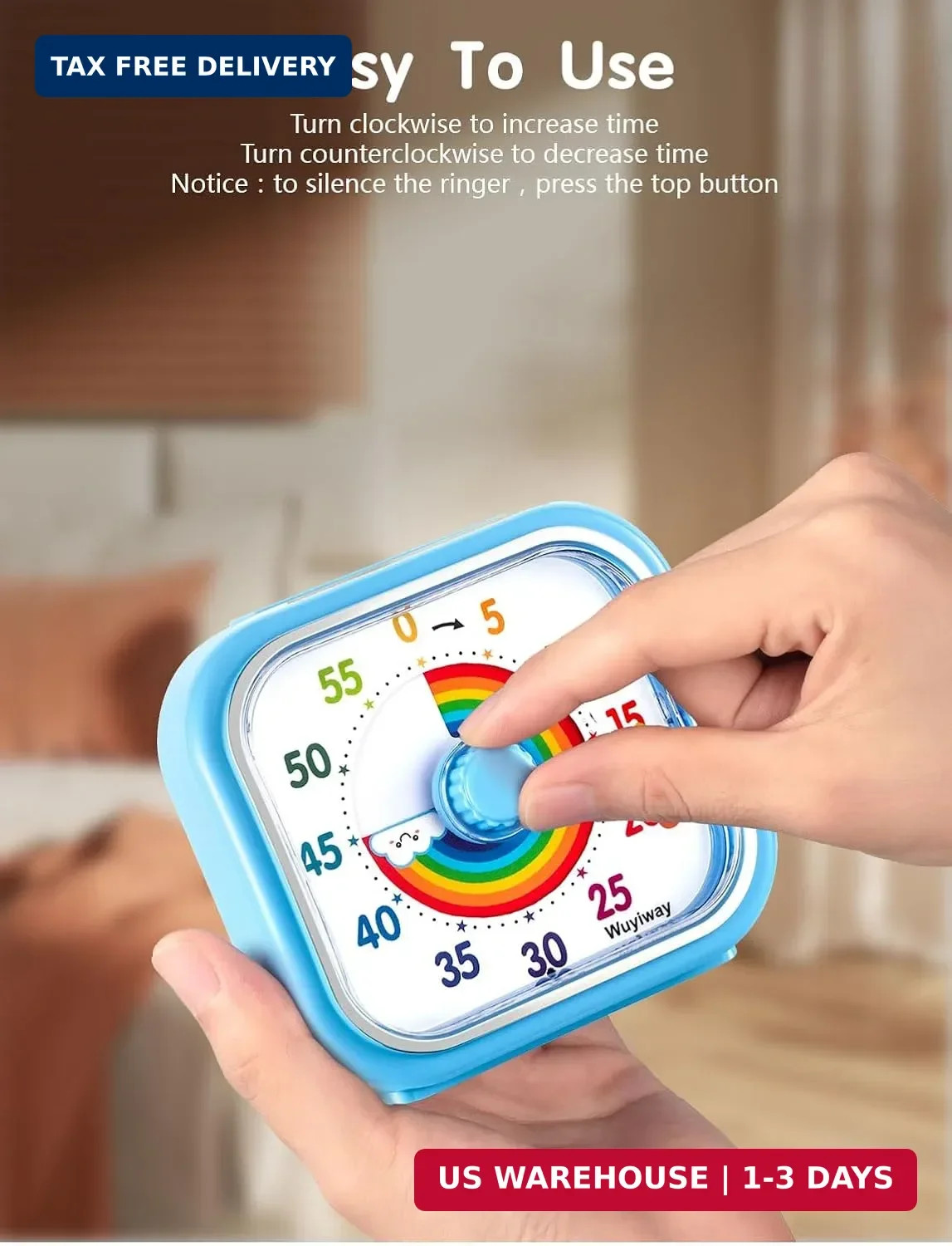 Visual Timer for Kids and Adults, Rainbow Disk 60 Minute Countdown Pomodoro Time