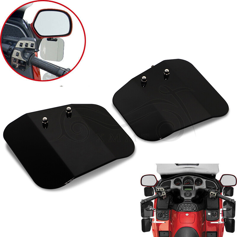 Black Side Wind Wing Deflector Mirror Guard For Honda GL1800 02-2017 F6B 2013-17