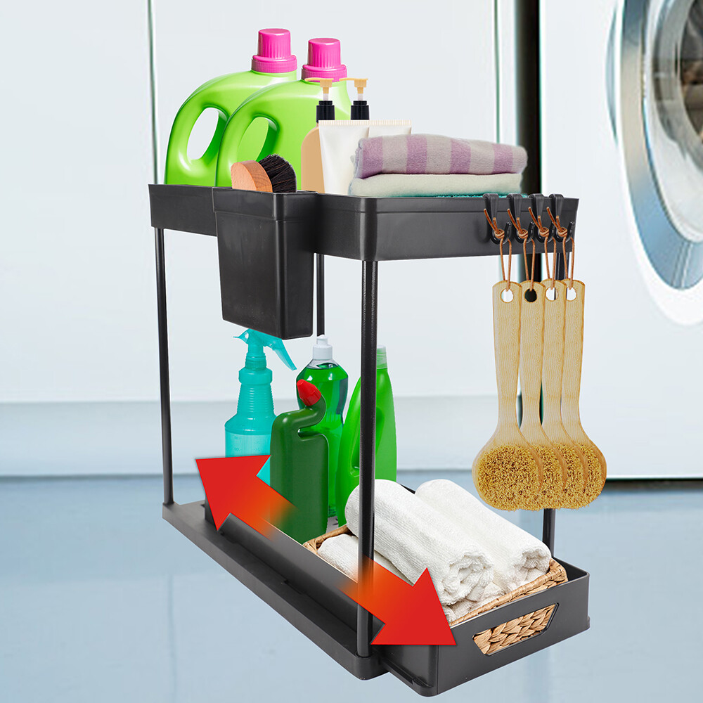 2Pack Under Sink Organizers And Storage, Pull Out Bathroom Organizer