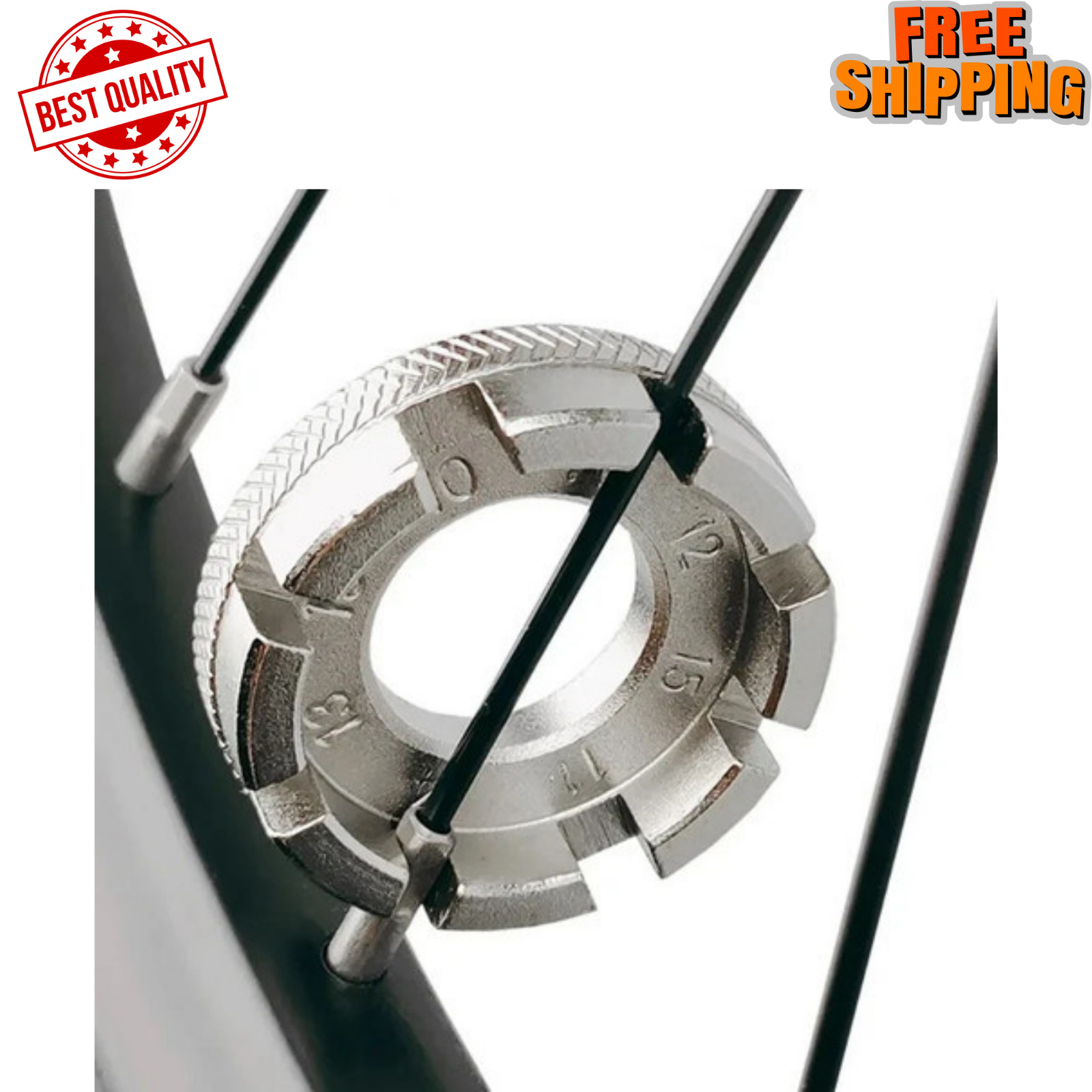 Bicycle Spoke Wrench Hard Steel 8 Way Bike Rim Truing Tool Adjust wheel Spokes