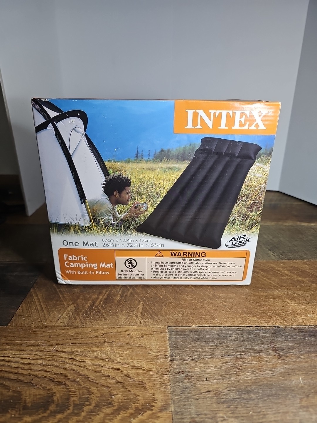 Intex Fabric Camping Mattress with built in Pillow  72.5" x 26.5" x 6.75"  2015