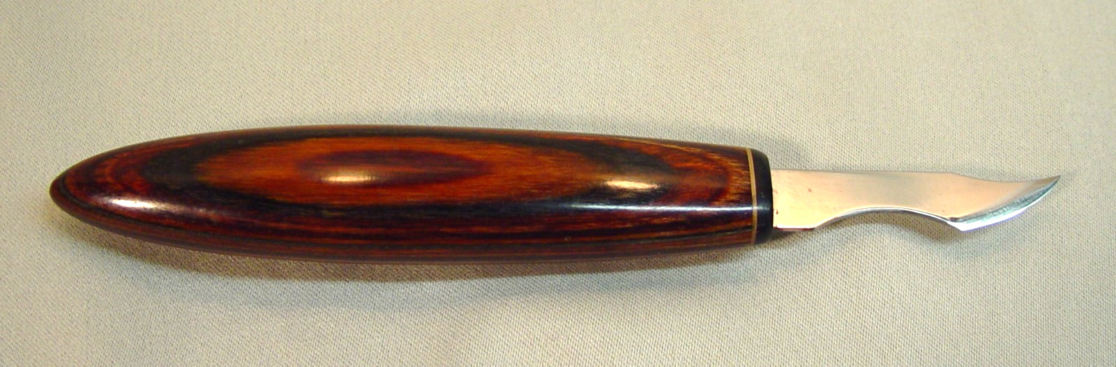 Unique Helvie Upsweep Wood Carving Knife with Original Sheath