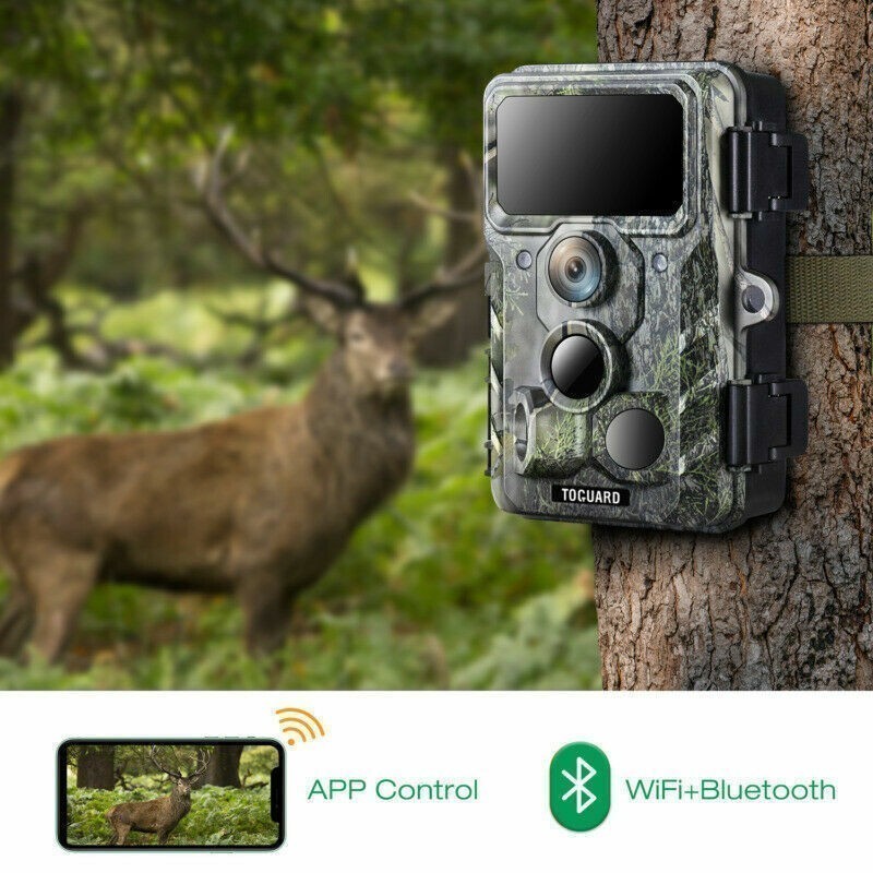 4K Hunting Trail Camera WiFi Bluetooth 30MP Wildlife Waterproof Cam Night Vision