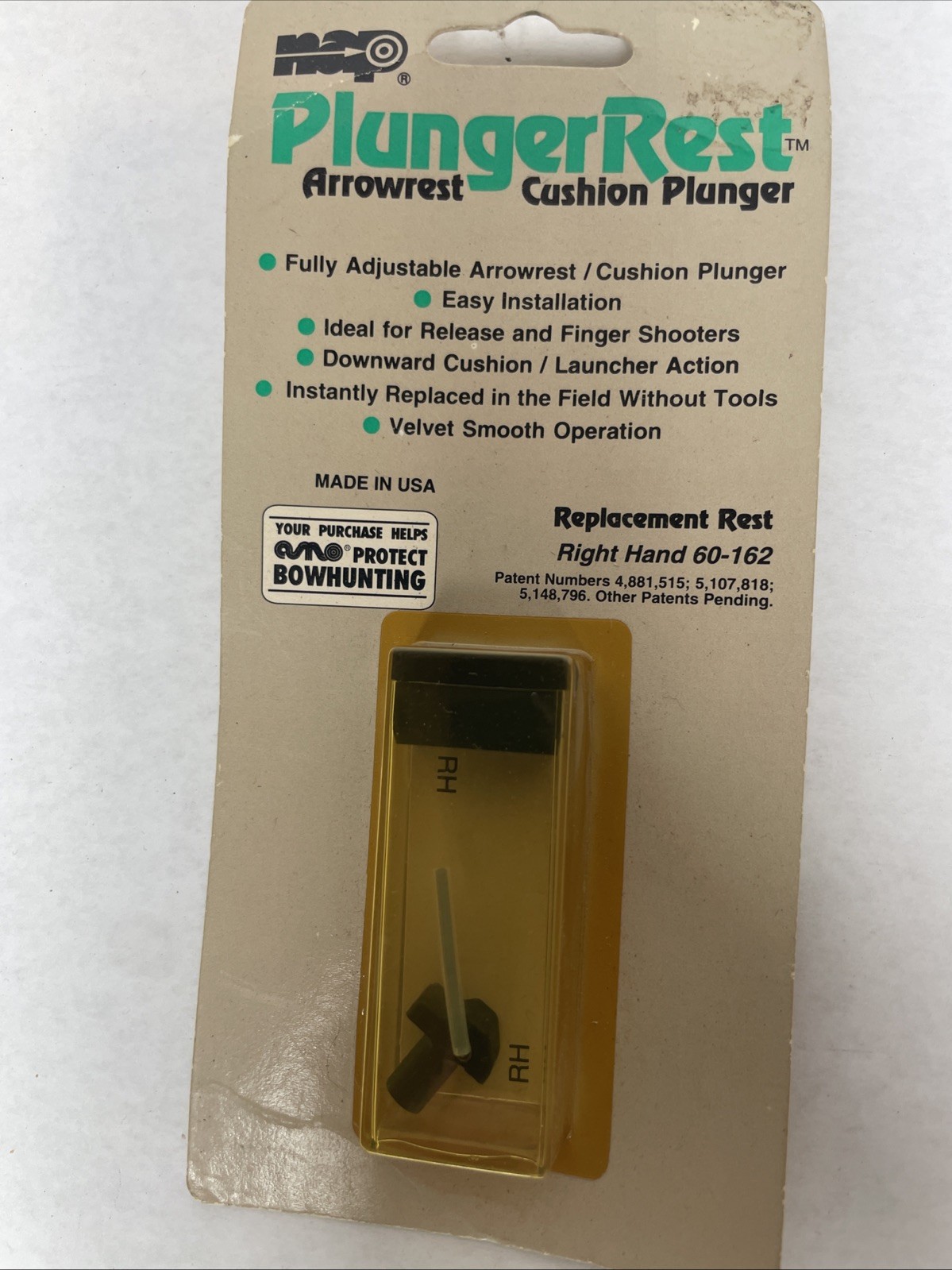 NAP PlungerRest Arrow Rest - RH - #60-162 New in Package