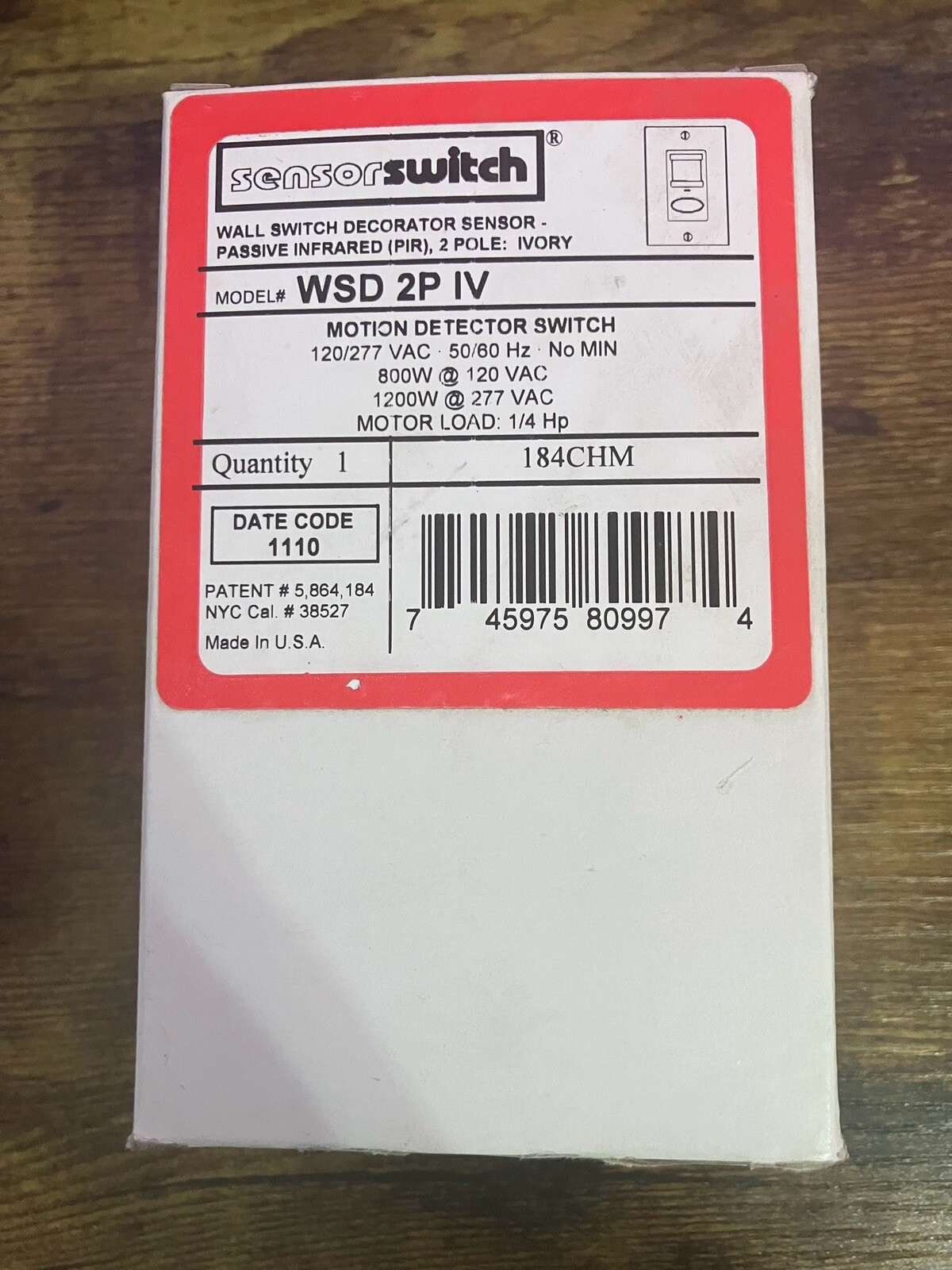 Acuity Sensor Switch WSD 2P IV Wall Switch Decorator PIR Sensor Ivory WSD-2P-IV