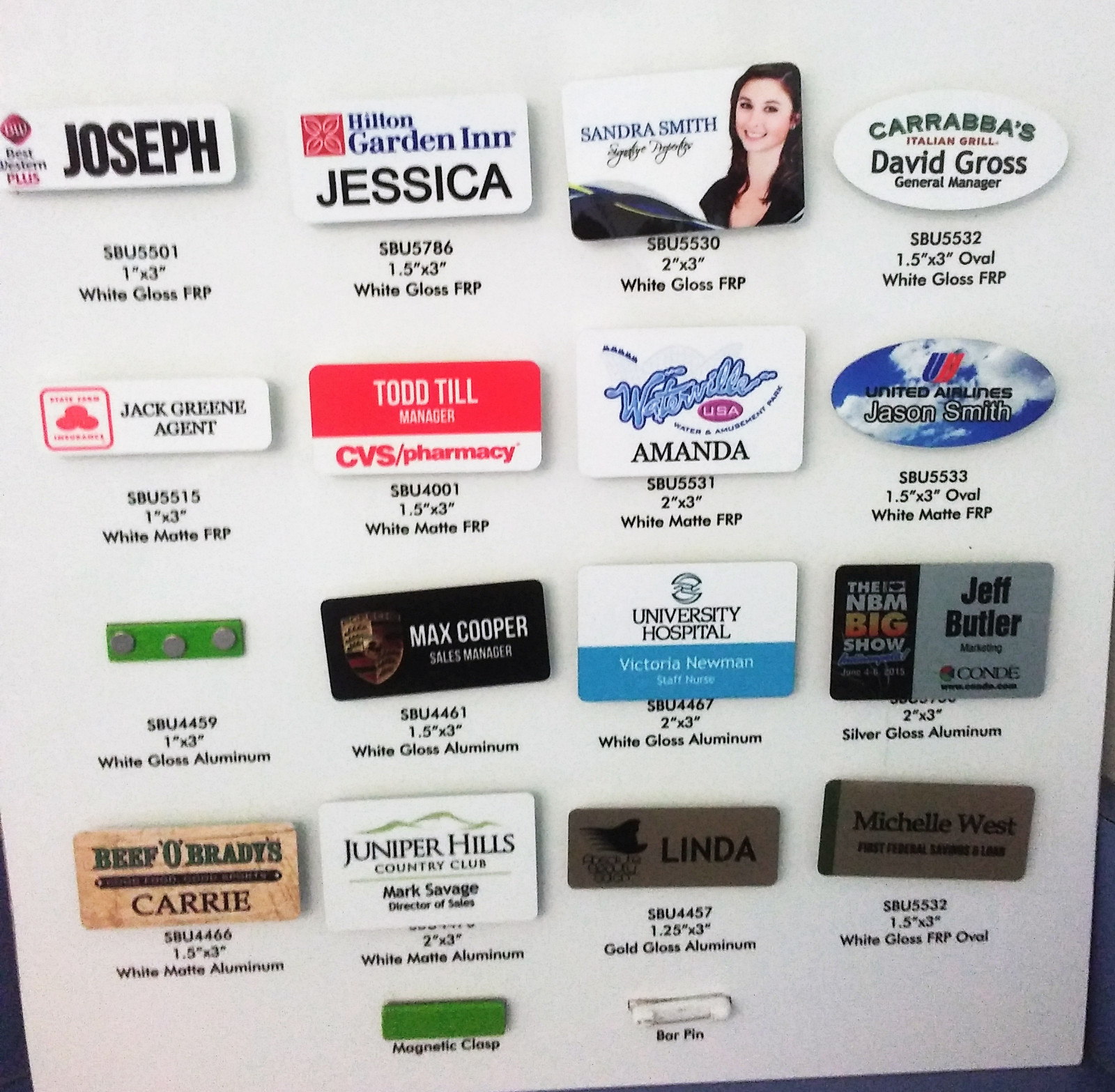 1.25" X 3"  PERSONALIZED METAL NAME TAG BADGE CUSTOMIZED  FULL COLOR PRINTING