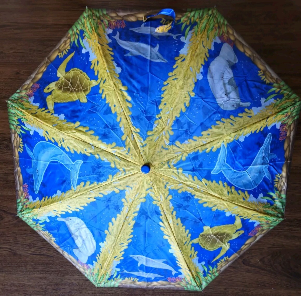 World Wildlife Foundation WWF Umbrella Seascape Collapsible To 16" Whale Dolphin