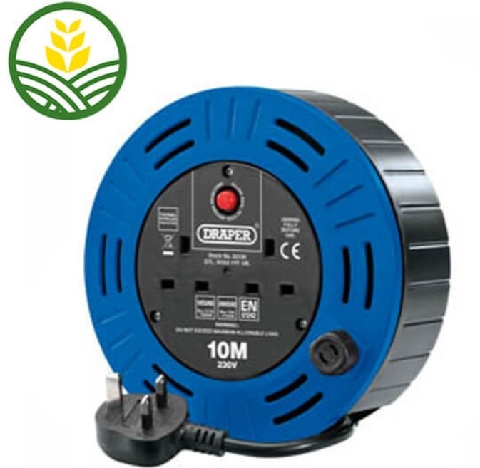 Draper 230V Twin Socket Cable Reel, 10m - DR-02126