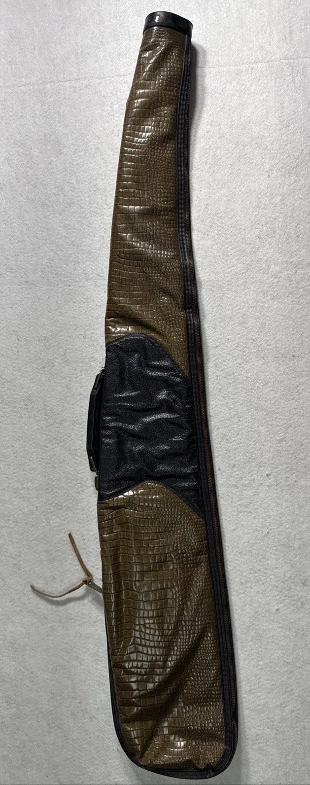 RedHead Vintage 43" Leather Gun Case Faux Croc Scovill Zipper 1970s USA