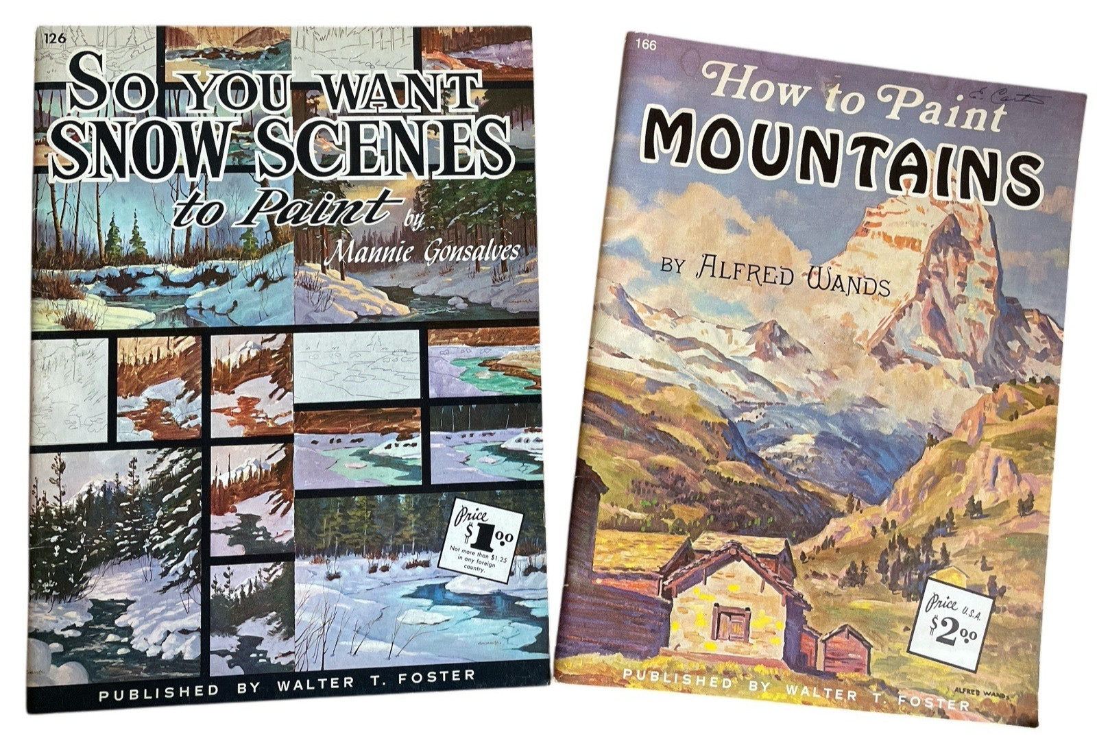 Walter Foster Painting Books How to Paint Mountains Snow Scenes 126 166 Vintage