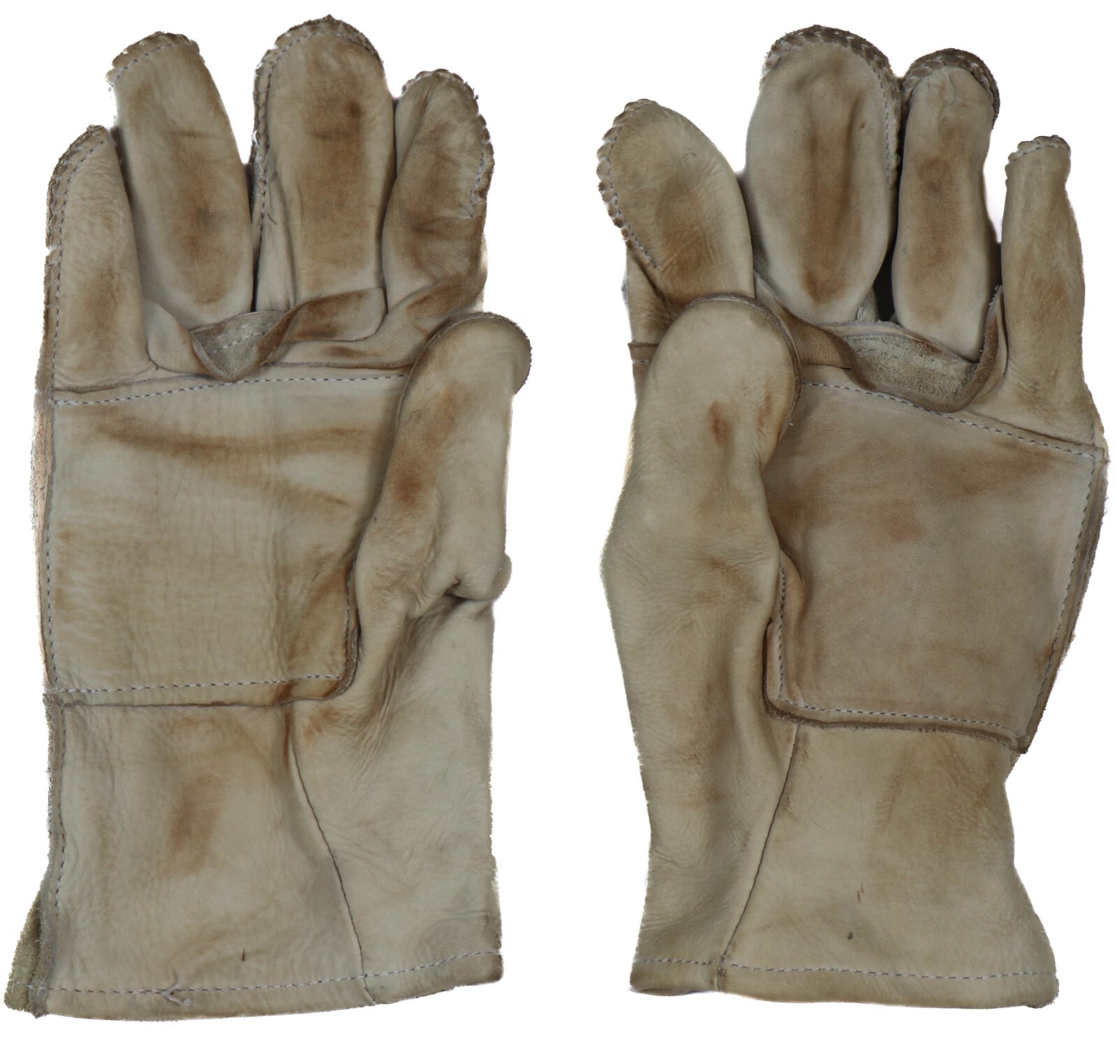 Size 4 - US Military Cattlehide Leather Heavy Duty Work Gloves Mittens