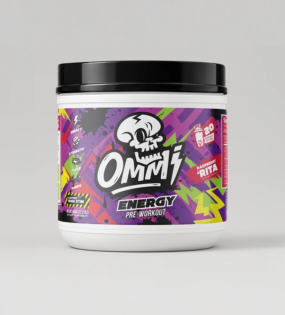 OMMI ENERGY – ALL IN ONE HIGH STIM PRE-WORKOUT 4 New Flavors to choose see below