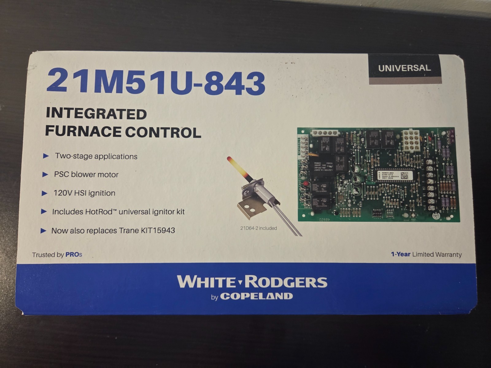 White-Rodgers 21M51U-843 Control Board Kit Universal Two Stage Kit New Open Box