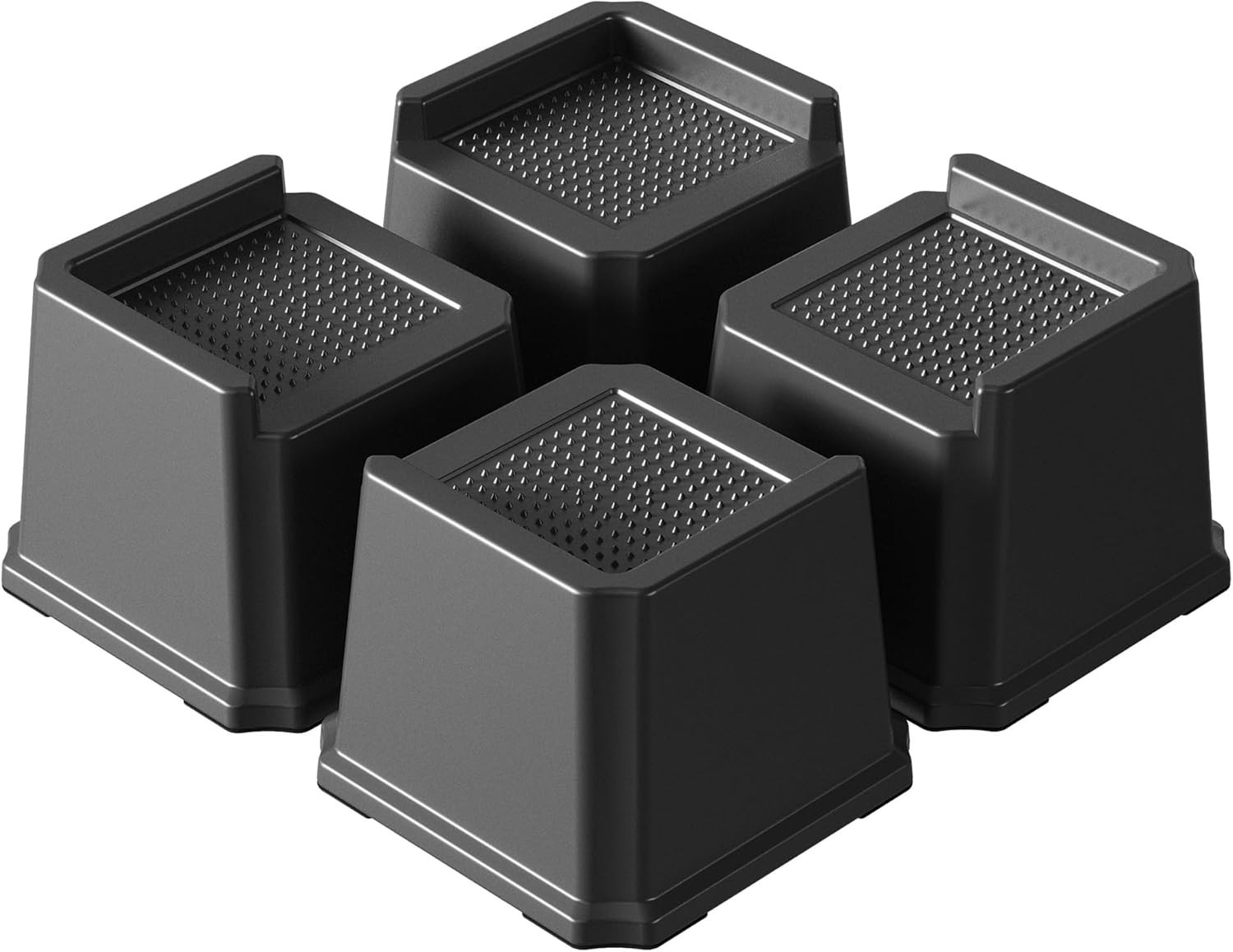 Bed Risers 3 Inch Heavy Duty 4 Pack L-Shaped Bed Furniture Elevators 1,500 lbs L