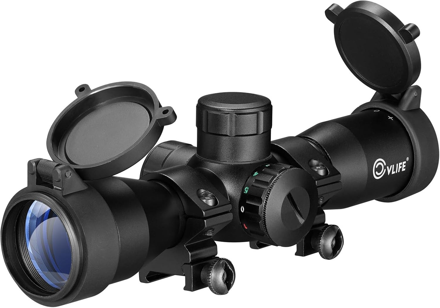 4x32 Crossbow Scope, Red Green Illuminated Compact Crossbow Scopes for Hunting
