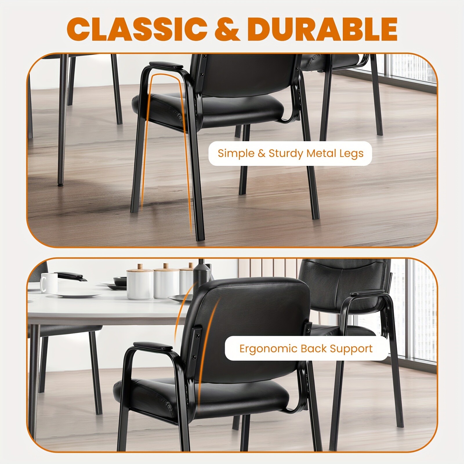 Waiting Room PU Leather Chairs. Padded arms. Elderly friendly