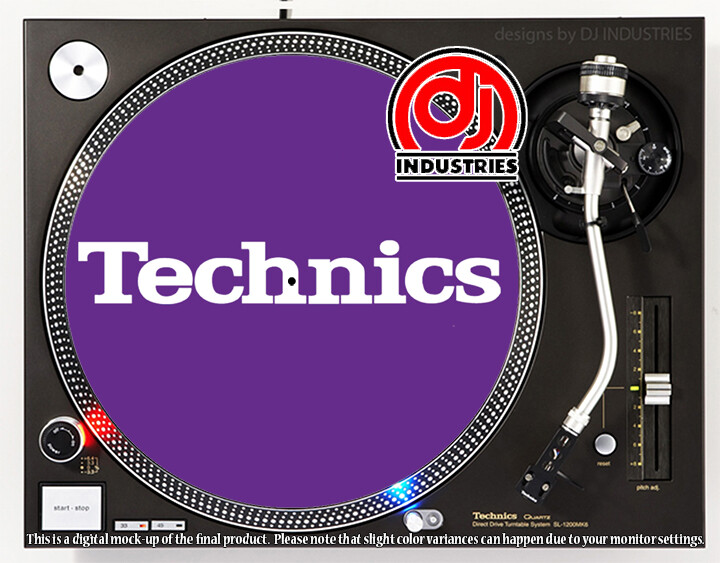 Technics Classic White on Purple - DJ slipmat for LP turntable record player