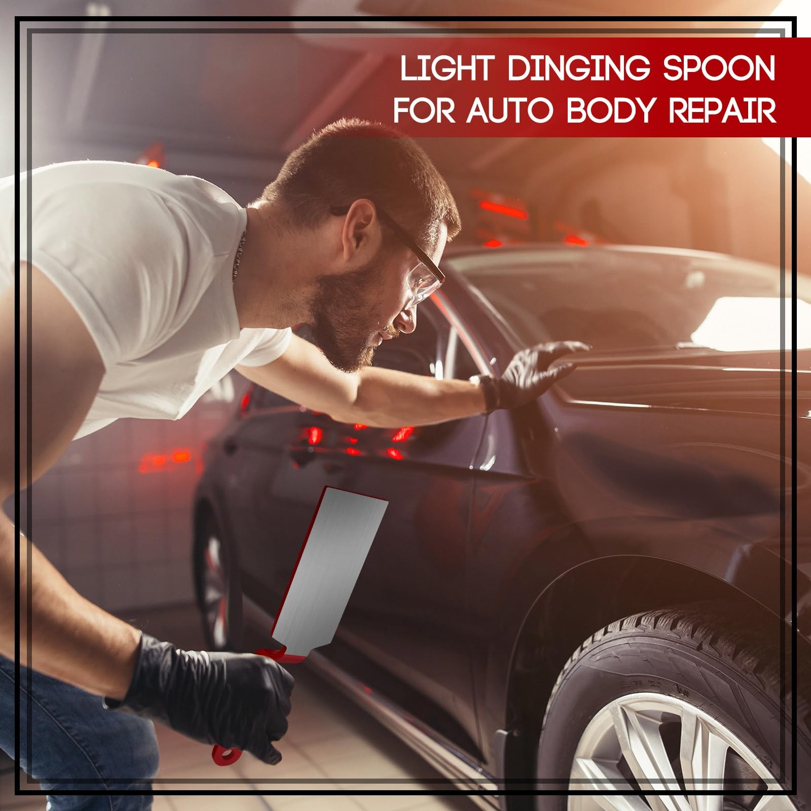 DaisyInner Professional Dinging Spoon Slapping Auto Body Dent Repair Red
