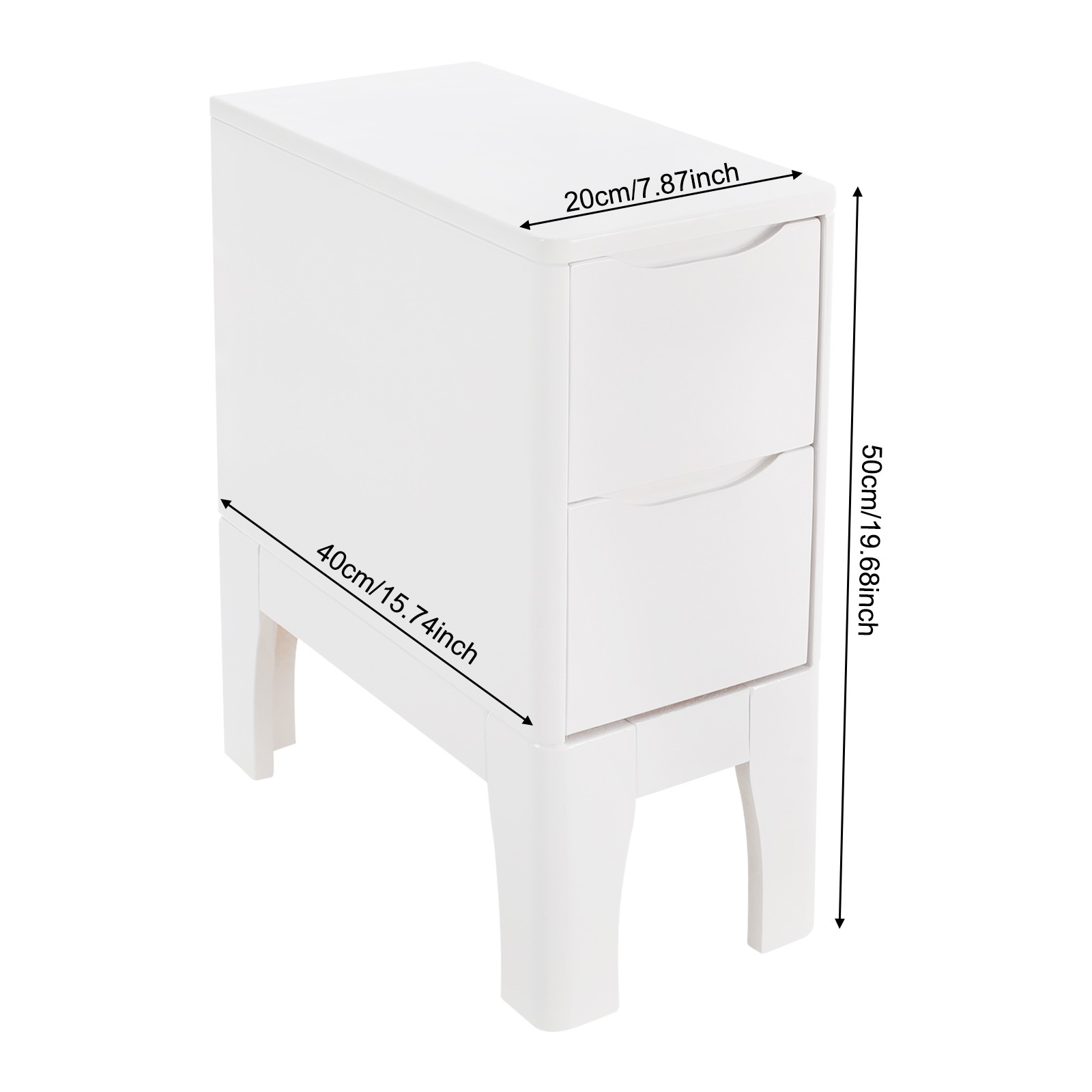 Rectangular Bedside Table 20*40*50cm Sofa Side Table Bedside Table with Drawers