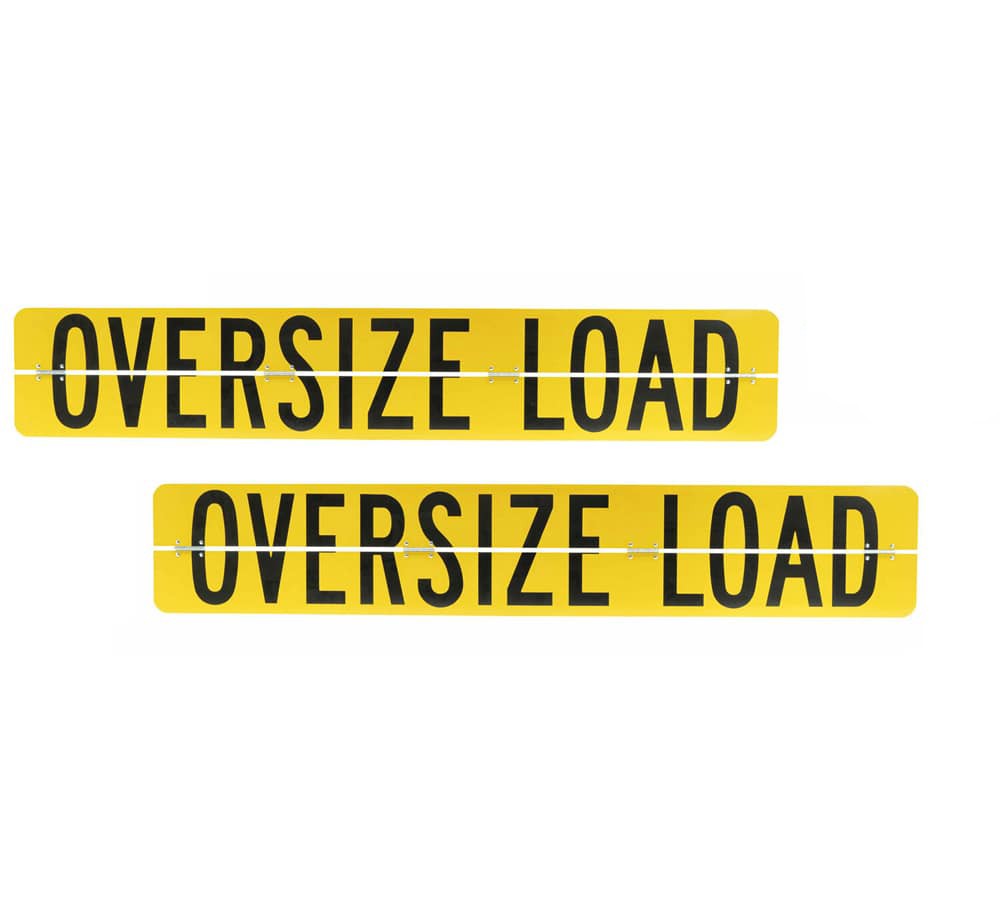 2Pk 12"x72" Hinged Aluminum Oversize Load Sign/Banner for Trucks Vehicle Trailer