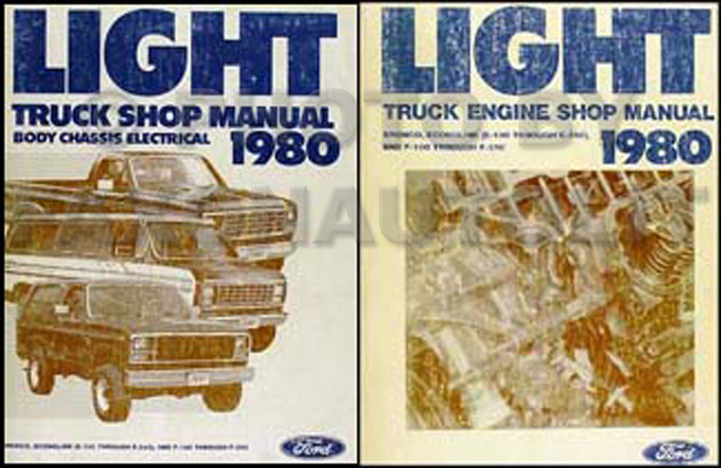1980 Ford Truck Repair Shop Manual Set F100-F350 Pickup E100-E350 Van Bronco 80