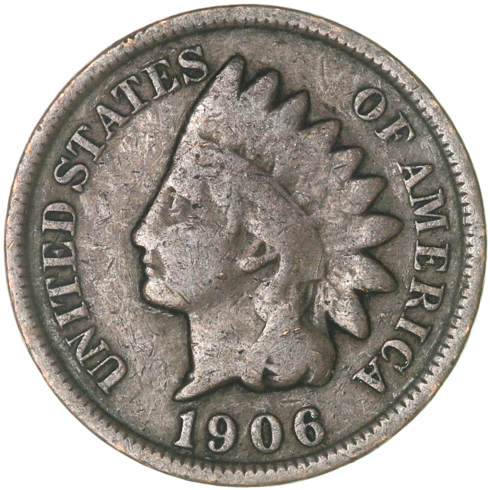 1906 (P) Indian Head Cent Good Penny GD