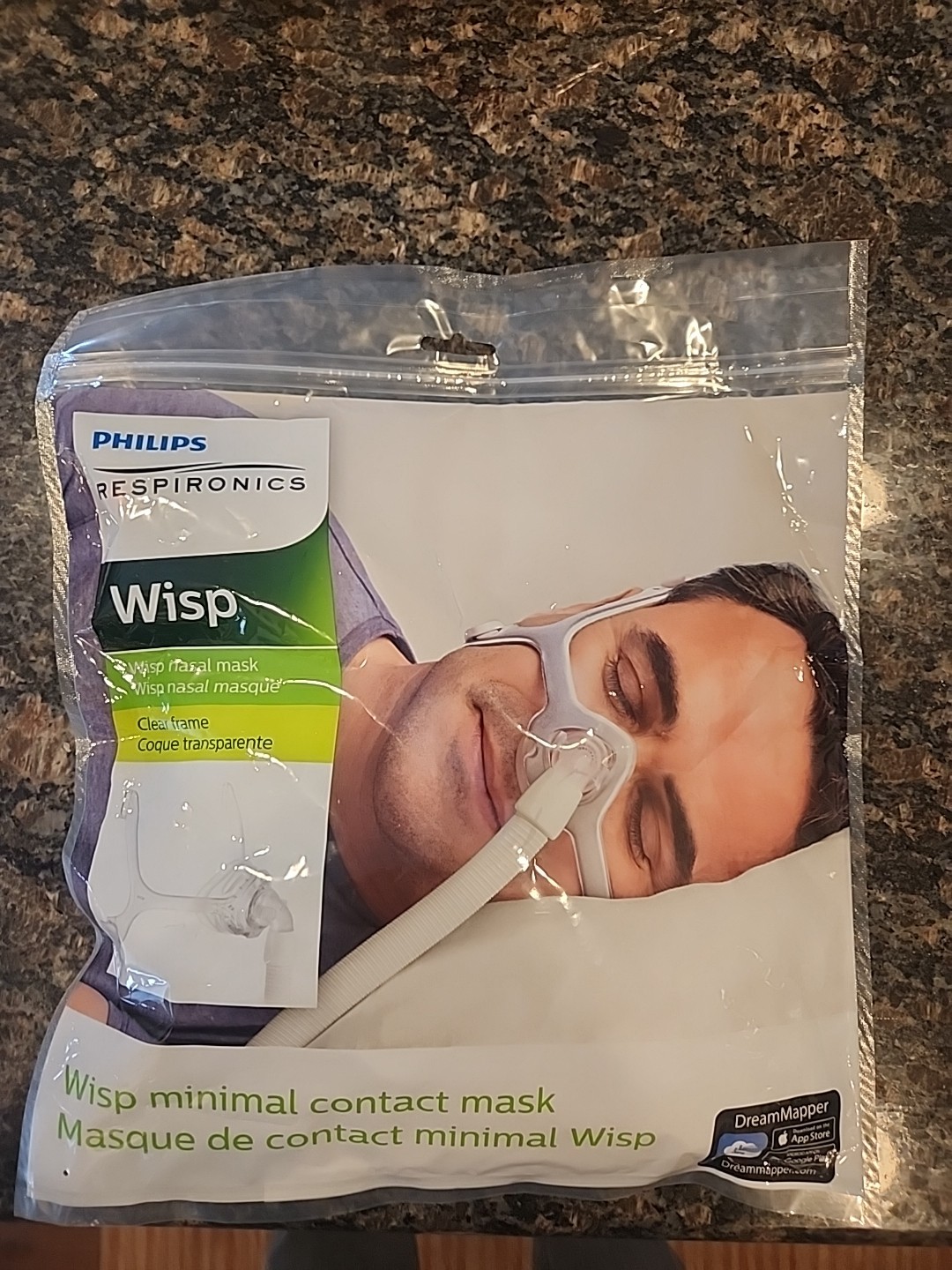 One Philips Respironics Wisp, Mask, clear Frame w/o HDGR 1094055 NIP