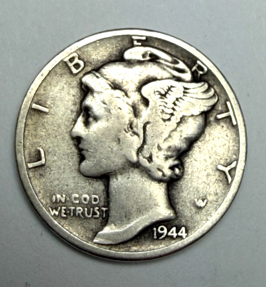 1944 P Mercury Dime 90% Silver Actual coin shown circulated condition