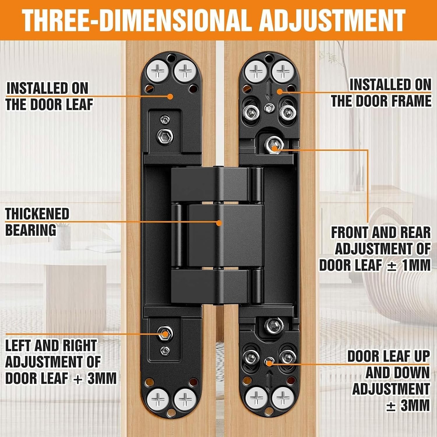 6" Hidden Door Hinge/Concealed Hinges,Invisible Hinges | Invisible Door Silent