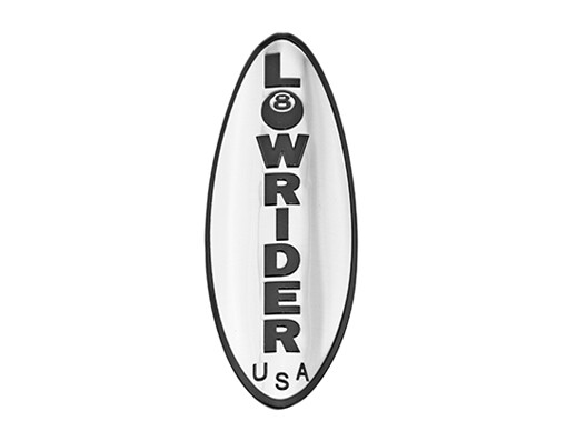 Bike Lowrider USA Name Plate Chrome/Black. bike parts.