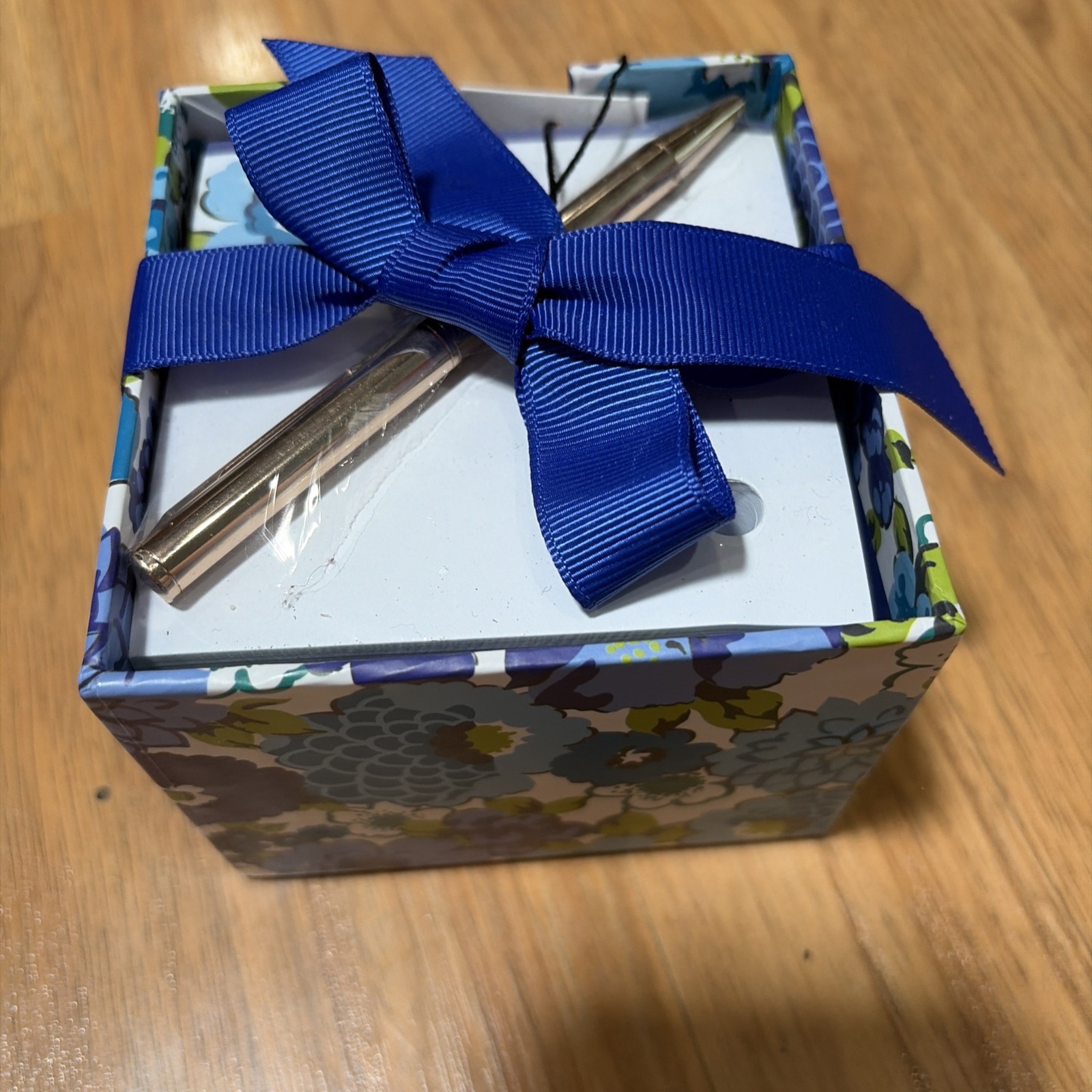 Vera Bradley Note Cube And Mini Pen Blueberry Blooms