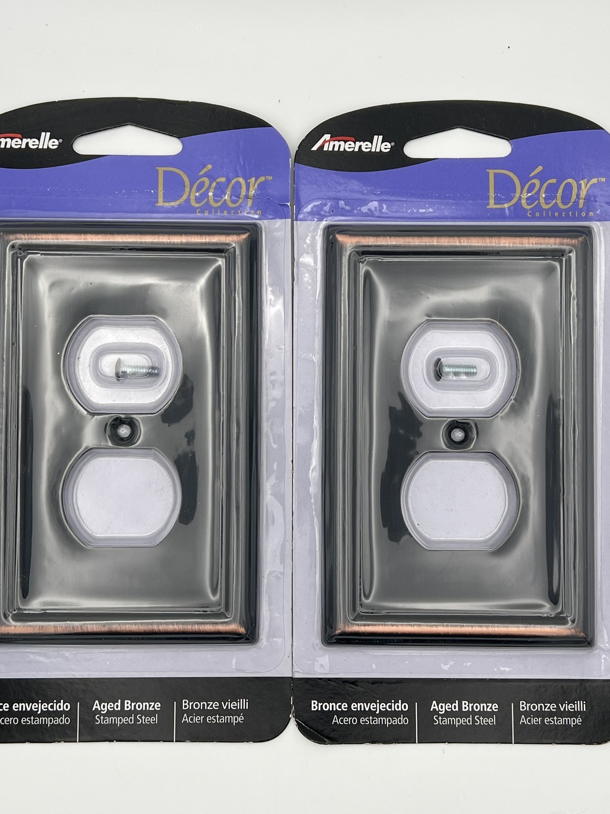Lot of 2 - Amerelle 149DDB Single Duplex Wall Plate Aged Bronze NOS
