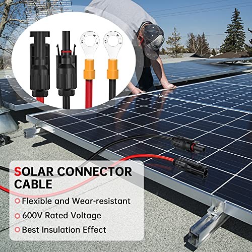10AWG Solar Panel Connector Cable, Solar Connecter to O Ring Solar Panel