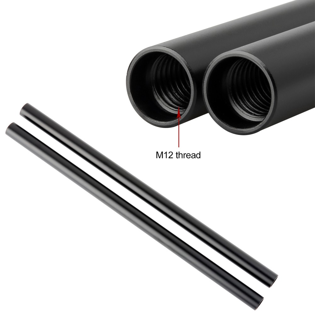 US 2pc NICEYRIG 30cm 12"  Aluminum Alloy Rod for 15mm Rod Clamp