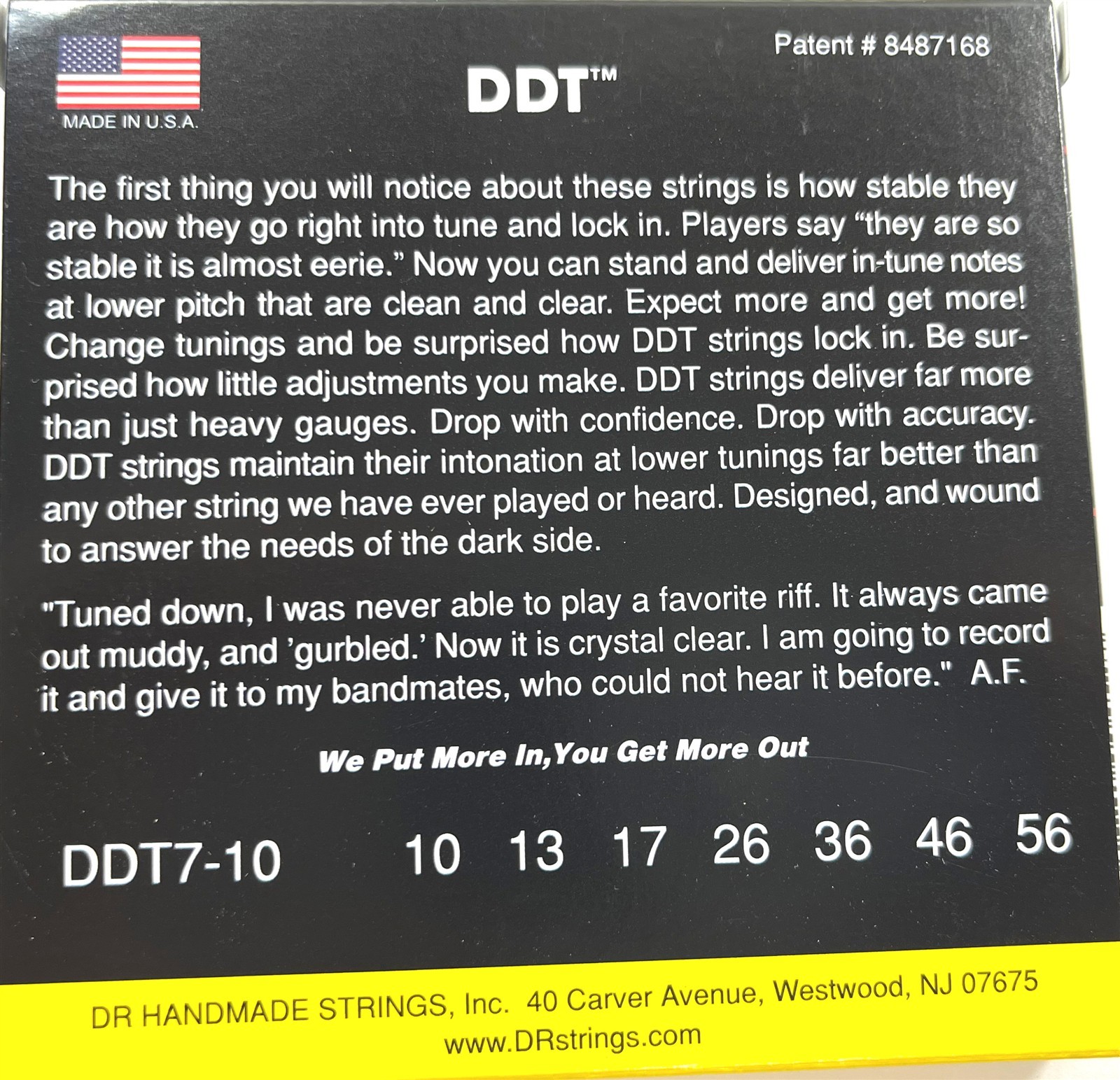 DR Guitar Strings Electric 3 Sets DDT 7-String Drop Down Tuning 10-56