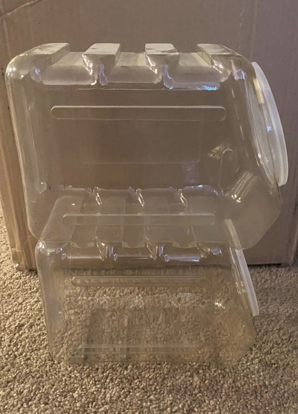 Clear PVC Stackable Containers With Snap On Lid Set Of 2