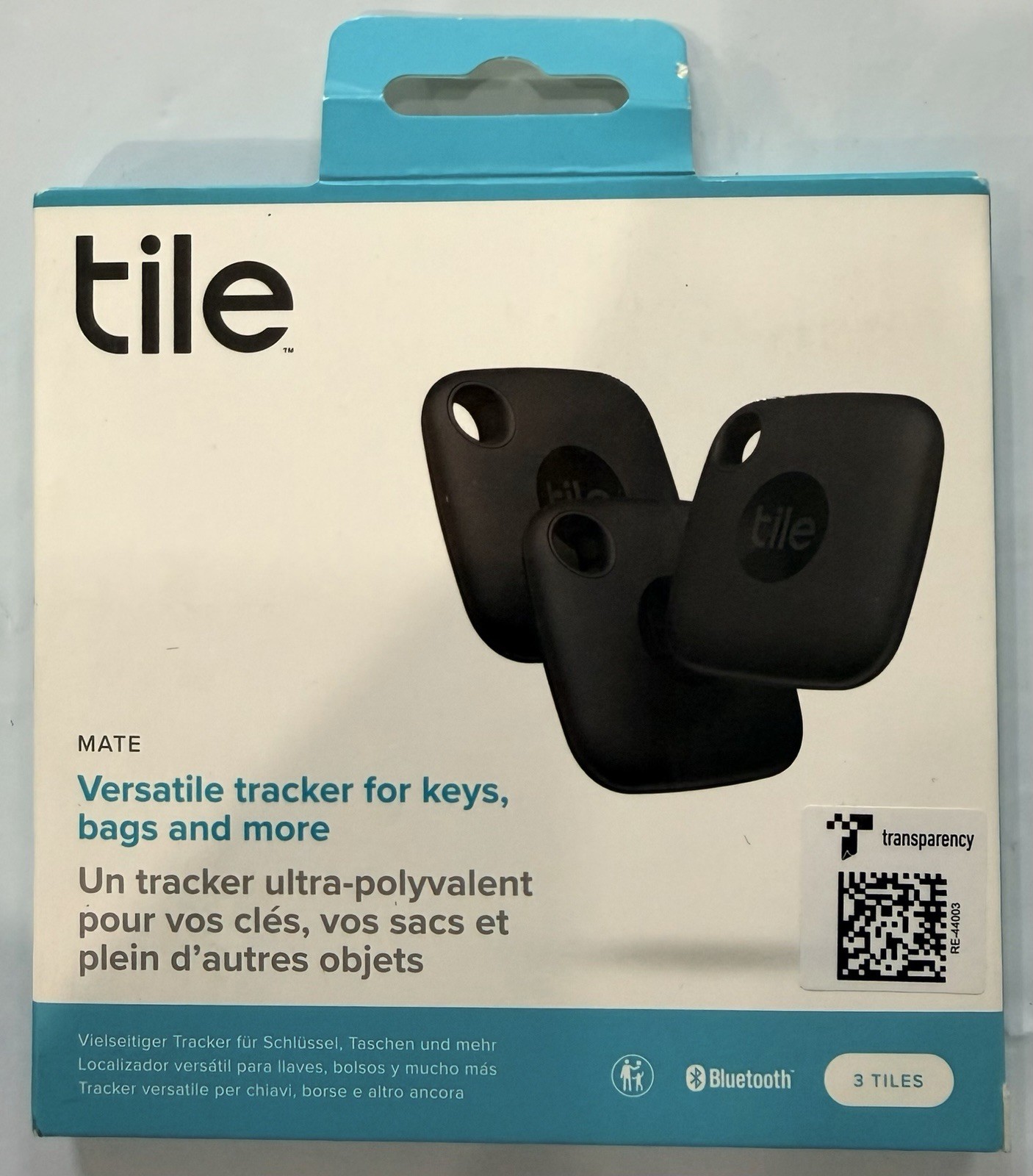 Tile Mate  3-Pack Black. Bluetooth Tracker Keys Finder and Item Locator ( NEW )