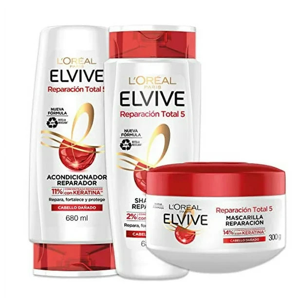 ElviveKit shampoo acondicionador  mascarilla 300g para cabello rt5 elvive kit