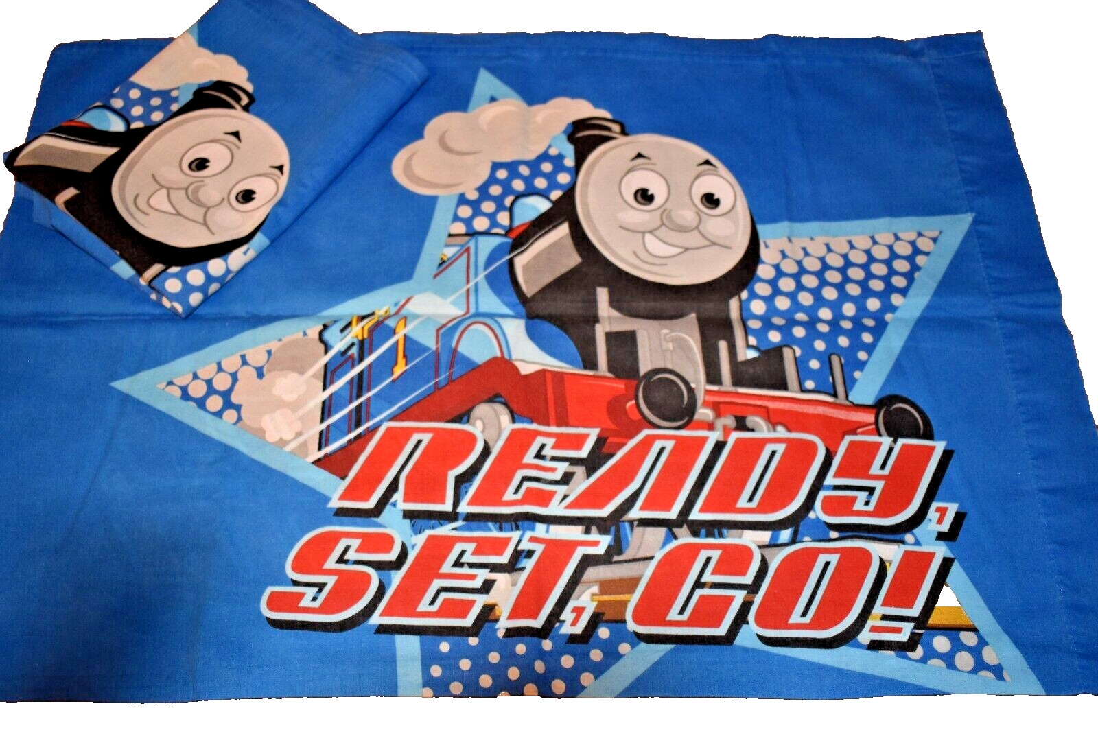 j9 !WOW! 1 Vintage THOMAS the TANK ENGINE Star Reversible Pillow Case {Fabric}