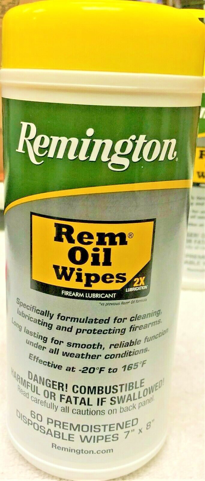 Remington Oil Wipes, Firearm 2X Lubricant, Cleaning, Lubricating & Protection